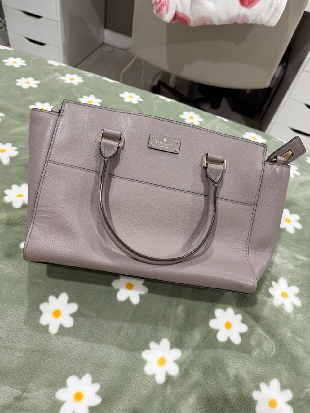 kate spade Mauve-Taupe Pebbled Leather Satchel